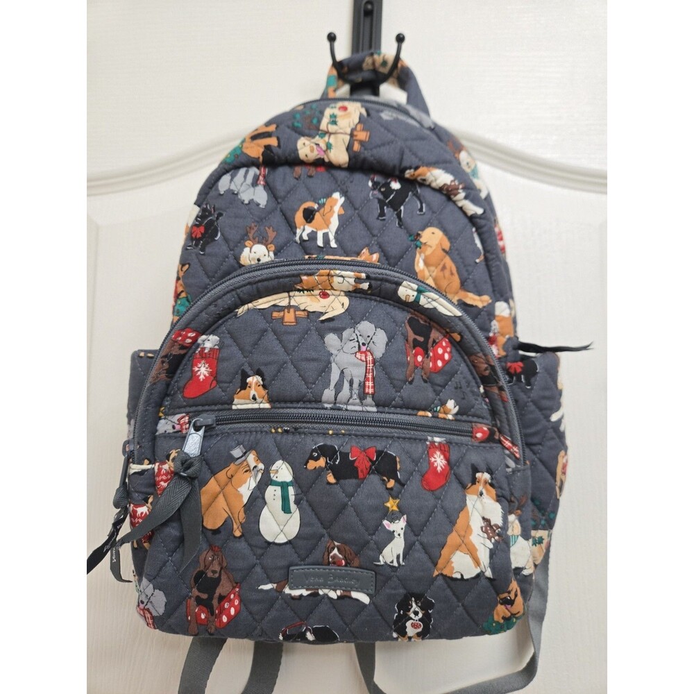 Vera Bradley Mini Small Backpack. Christmas Dogs. Holiday Winter Quilted